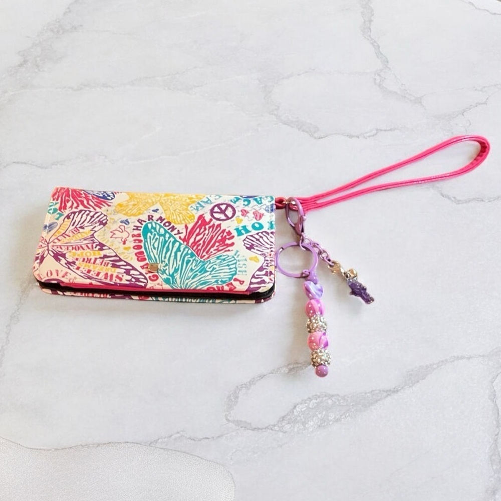 Vibrant Wristlet Wallet with Detachable Keychain